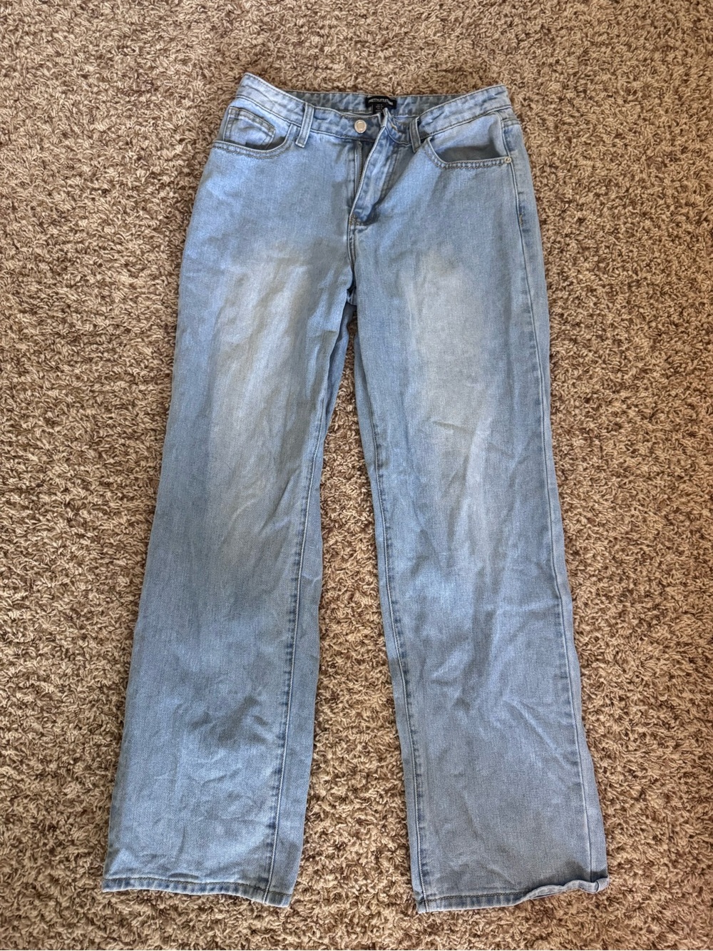 PrettyLittleThing Light Blue Straight Relaxed Jeans